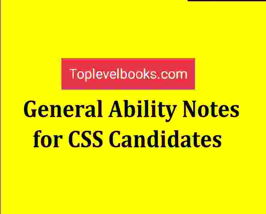 General Ability Notes, For CSS Students PDF Free